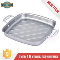 Heat Resistance Stainless Steel Pre-Seasoned Cast Iron Square Grill Tray Kitchen Art Pan