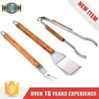 Hot Selling Grilling Wooden Handle Professional Bbq Tools