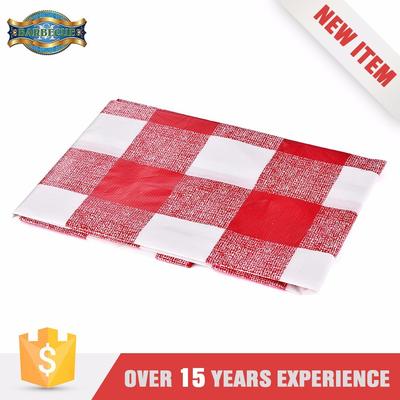 Hot Sales Exceptional Quality Pvc Tablecloth Red Printed Square