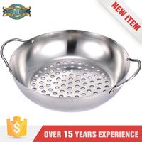 Heat Resistance Stainless Steel Bbq Basket Topper Frying Pan Nonstick Grilling Wok