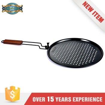 15&#39;&#39; Non-Stick Round Pizza Pan with Wood Foldable Handle