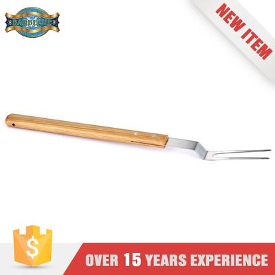 Good Price Stainless Steel Bbq Sets Meat Roasting Wooden Fork