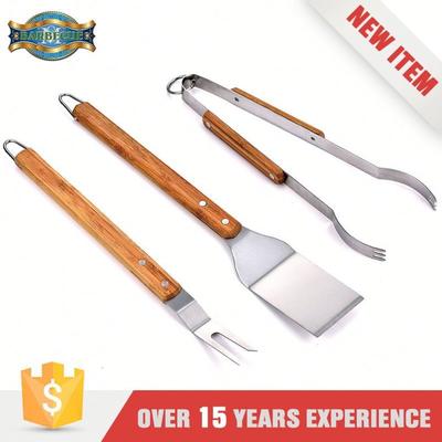 Factory Price Bbq Grilling Wooden Handle Grill Tool Sets