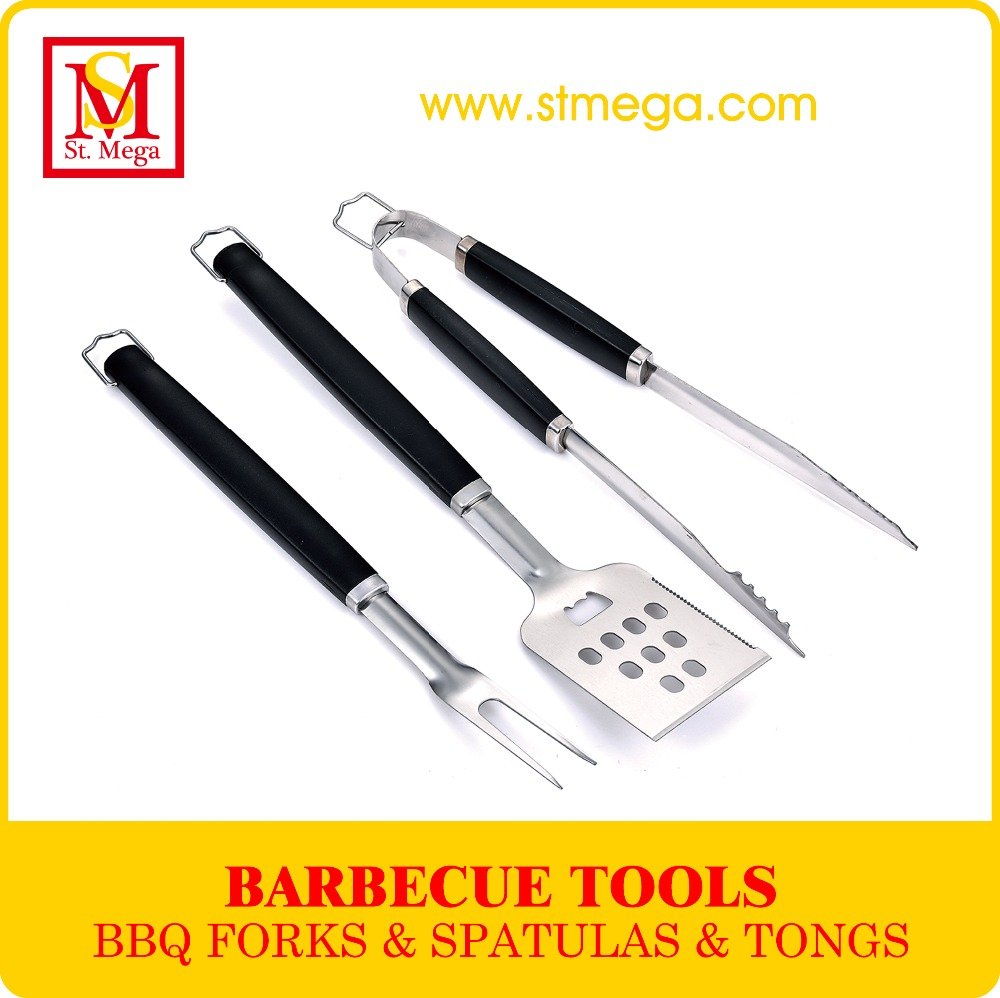 3-piece plastic handle BBQ tool sets