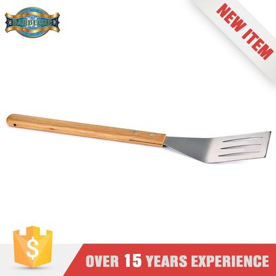 Best Selling Bbq Tool Wooden Handle Stainless Steel Spatula