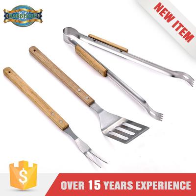 Top Class Snap On Bbq Tools Barbecue Grill Set With Wooden Handle