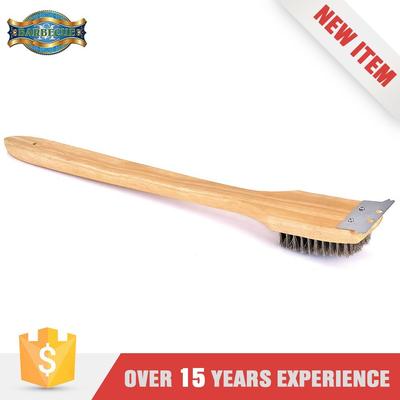 Wood Handle Stainless Bristle Grill Cleaning Brush