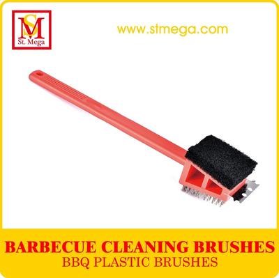 Practical 3-in-1 Plastic BBQ Grill Cleaning Brush