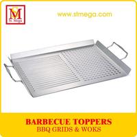 Biservice BBQ Topper for  Frying and Flame Cooking Metal Silver Color Easy Cleaning St.Mega New Product