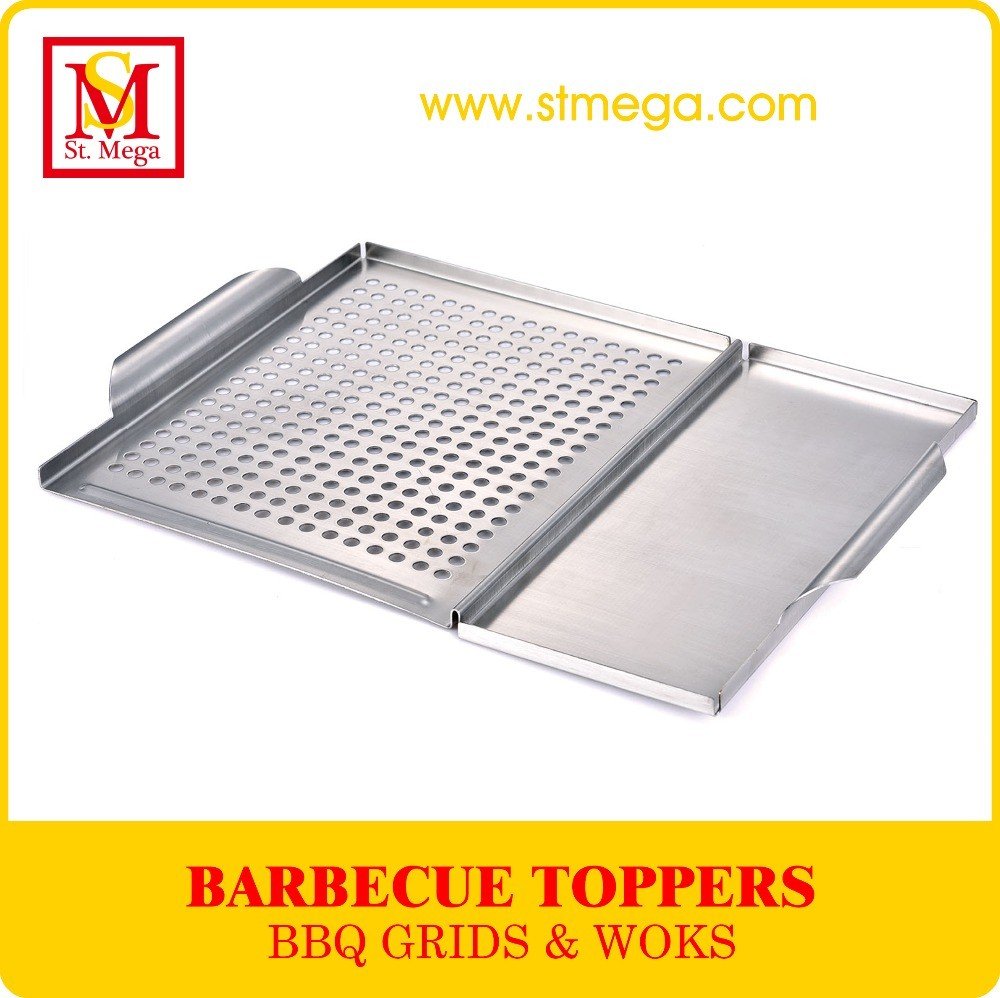 Rectangular Biservice BBQ Topper Stainless Steel Silver Color Topper St.Mega NEW PRODUCT