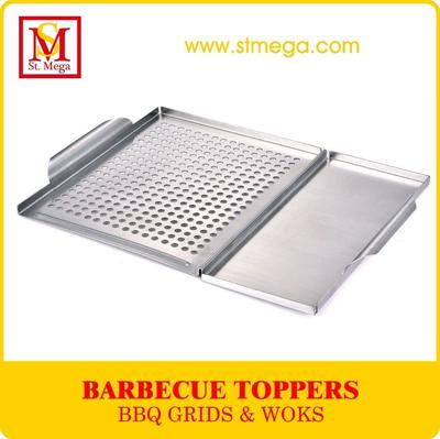 Rectangular Biservice BBQ Topper Stainless Steel Silver Color Topper St.Mega NEW PRODUCT