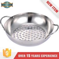 Heat Resistance Stainless Steel Bbq Round Wok Frying Pan